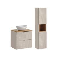 set de muebles con lavabo y columna estratificado 60cm