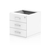 impulse fixed pedestal 3 drawer white - i001647