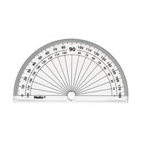 helix 10cm 180 degree protractor clear 50 pack