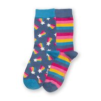 kite shooting star socks - rainbow