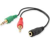 cable audio equip mini jack 35mm hembra a 2 jack 35mm macho