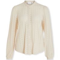 vila blusa noos chikka lace shirt ls - birch para mujer