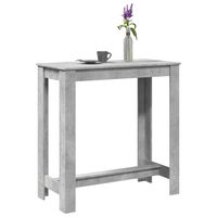 vidaxl mesa alta de bar madera ingenieria gris hormigon 102x50x1035cm