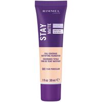 rimmel london base de maquillaje stay matte liquid mousse foundation - 01 fair porcelain para mujer