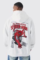 sudadera oversize con capucha y estampado de spiderman blanco