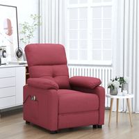 vidaxl sillon de masaje elevable tela rojo tinto