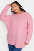 yours jersey de punto rosa con hombros caidos mujer curvy y tallas grandes yours