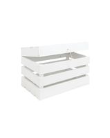 baul de madera maciza en tono blanco de 39x33x305cm