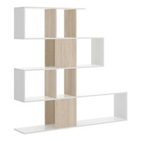 libreria efecto madera blanca y roble 145x29h145 cm