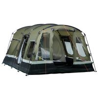 outsunny tienda de campana familiar 6 personas tienda camping impermeable con 3 puertas 6 ventanas bolsillos y bolsa de transporte 455x320x215cm verde