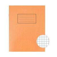 silvine exercise book 229 x 178mm 5mm squares orange 10 pack