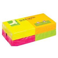 q-connect quick notes 76 x 76mm neon pack of 12 ref kf10508