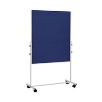 bi-office mobile felt board 1500x1200mm blue