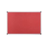 bi-office 900x600mm red felt board