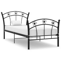 vidaxl estructura de cama sin colchon metal negro 90x200 cm