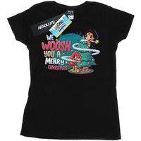 dc comics camiseta manga larga super friends we whoosh you a merry christmas para mujer