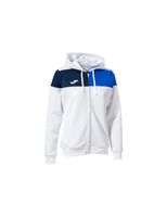 chaqueta de futbol joma con capucha crew v blanco royal marino ni