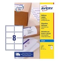 avery quick dry parcel labels inkjet white- j8165-25 - 200 labels