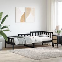 vidaxl sofa cama sin colchon madera maciza de pino negro 90x190 cm