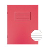 silvine exercise book 229 x 178mm ruled with margin red 10 pack