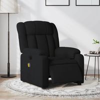 vidaxl sillon reclinable de masaje electrico tela negro