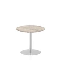 italia 800mm poseur round table grey oak top 725mm high leg