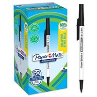 papermate kilometrico ballpoint pen 10mm black pack of 50 2187701