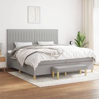 vidaxl cama box spring con colchon tela gris claro 200x200 cm