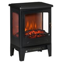 homcom chimenea electrica 900w1800w con ventanas 39x26x548cm negra