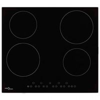 vidaxl placa vitroceramica 4 zonas 60cm negra