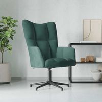 vidaxl sillon de relax de terciopelo verde oscuro