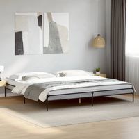 vidaxl estructura cama madera ingenieria metal gris sonoma 200x200 cm