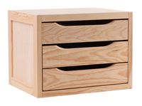 cajonera de madera 30x39x30 cm con 3 cajones