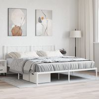 vidaxl estructura cama sin colchon con cabecero metal blanco 183x213cm