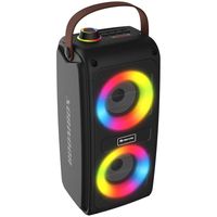 denver btv-230 altavoz portatil bluetooth con bateria recargable y efectos de luz 10w negro