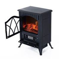 homcom chimenea electrica movil negra 1800w