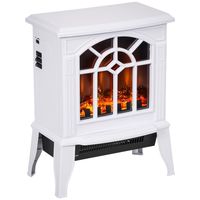 homcom chimenea electrica 1000w2000w 365x24x46cm blanca