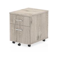 impulse 2 drawer mobile pedestal grey oak