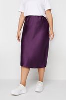 yours falda midi morada satinada mujer curvy y tallas grandes yours