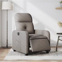 vidaxl sillon reclinable electrico tela gris taupe