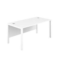 1400x600 goal post rectangular desk white-white