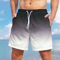 bermudas de hombre con degradado de colores y bolsillos pantalones cortos informales con cordon para la playa vacaciones de verano natacion y surf