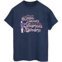 willy wonka camiseta manga larga dreamers text para mujer