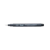 pentel pointliner pigment liner 08mm black pack of 12 s20p-8a