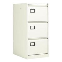 bisley 3 drawer contract steel filing cabinet - chalk - aoc3wht