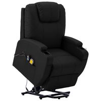 vidaxl sillon de masaje elevable cuero sintetico negro