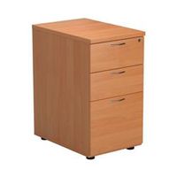 mezzo desk high 3 drawer pedestal - 600 deep - beech - tesdhp3be2