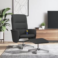 vidaxl sillon reclinable de masaje con reposapies tela negro