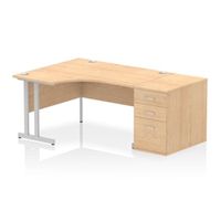 impulse 1400 lh crescent desk cantilever maplesilver 800 desk hi ped