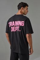 camiseta oversize con estampado training dept negro